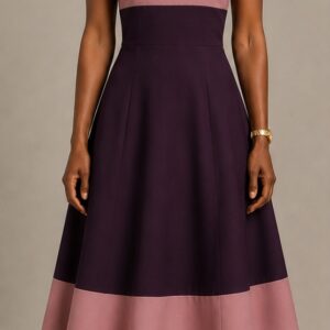 Joelle Fit and Flare Color Block Dress